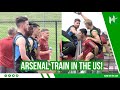 RICE watches from bike as Arsenal train in the US! image