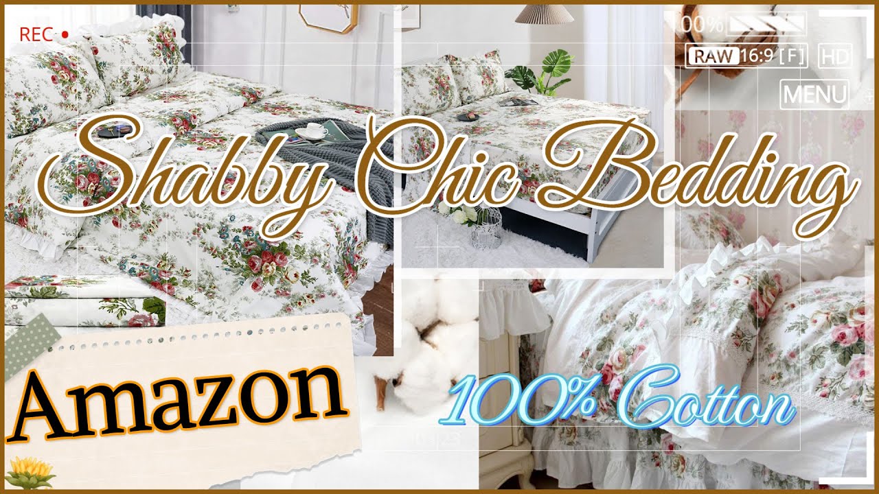 Shabby Chic Vintage Rose Duvet Cover, Bed Skirt and Bed Sheets YouTube