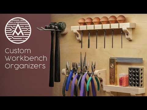 organizing ashleys workbench custom tool holders patterned plywood drawers and more