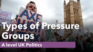 Types of Pressure Groups: A level Politics