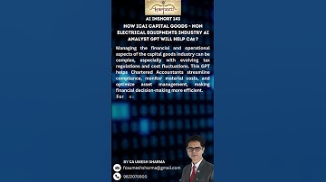How ICAI Capital Goods - Non Electrical Equipments Industry AI Analyst GPT Will Help CAs?