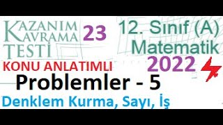 PROBLEMLER 5 _ Mezun 12. Sınıf A MEB Kazanım Testi 22