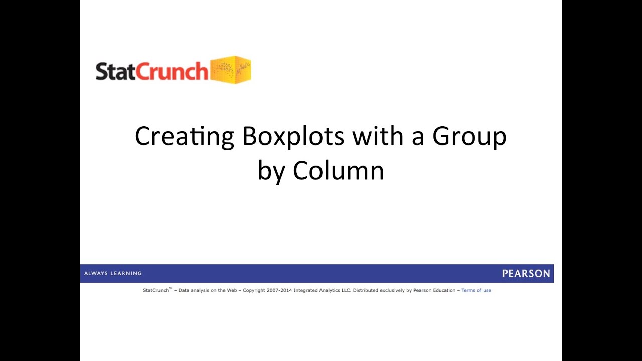 Statcrunch: Creating Boxplots With A Group By Column