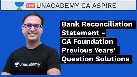 Bank Reconciliation Statement- CA Foundation-Previous Years
