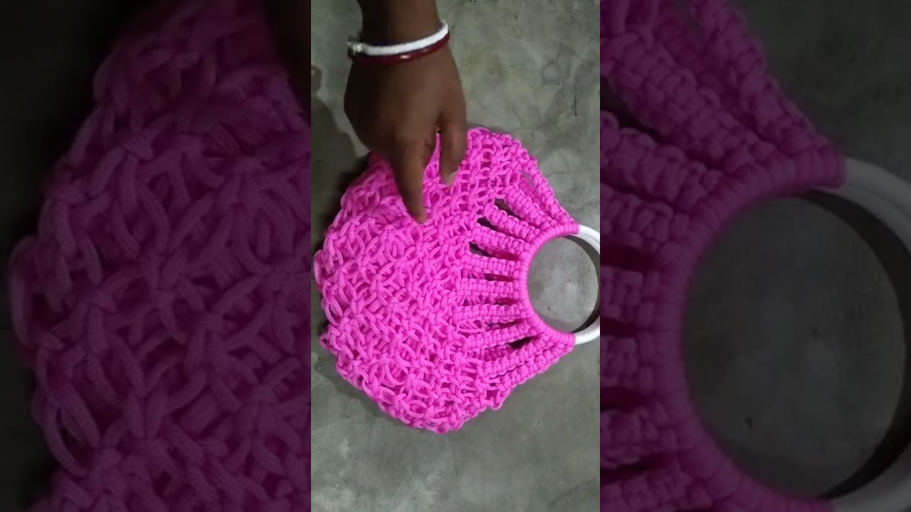 সুতো দিয়ে সুন্দর  ডিজাইনের ব্যাগ তৈরি  করুন।@shilpishikhon5681