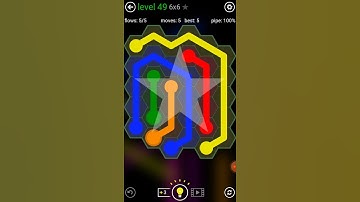 Flow Free Hexes Game Play 6×6 Level 49 walkthrough android and iOS