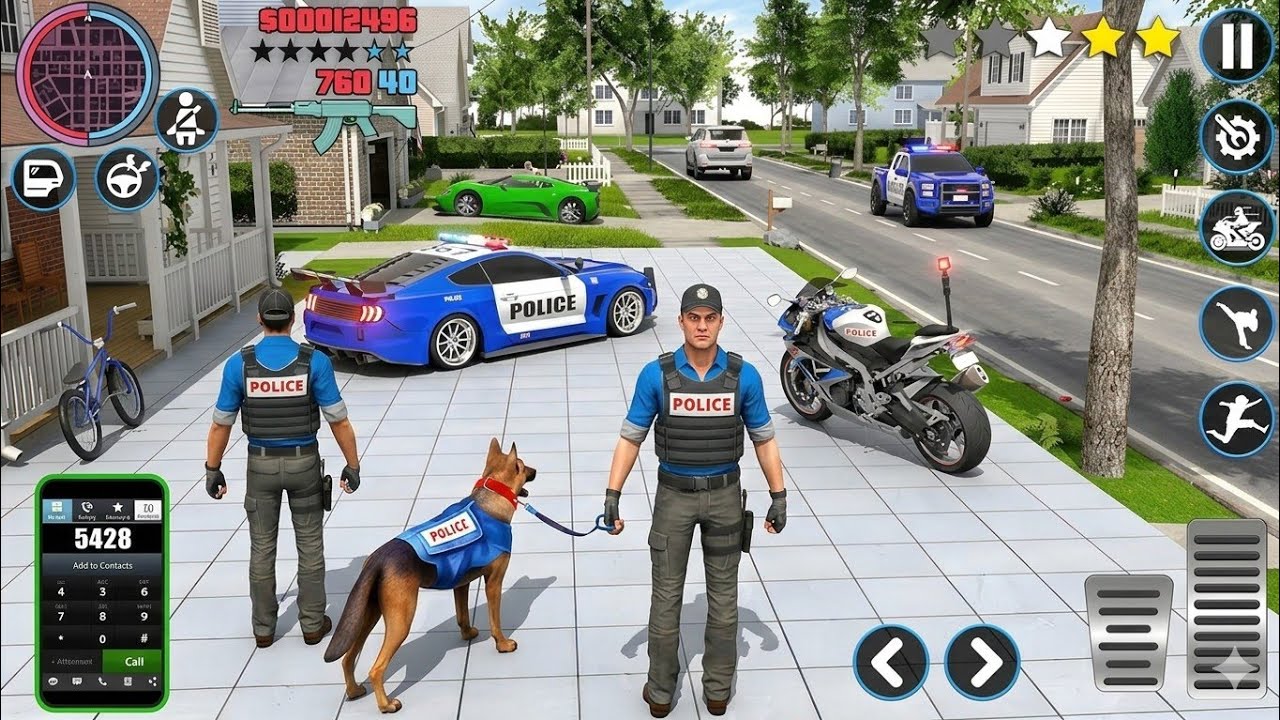 Police Car Chase Simulator 3D - Real City CopPursuit Gameplay (Android)