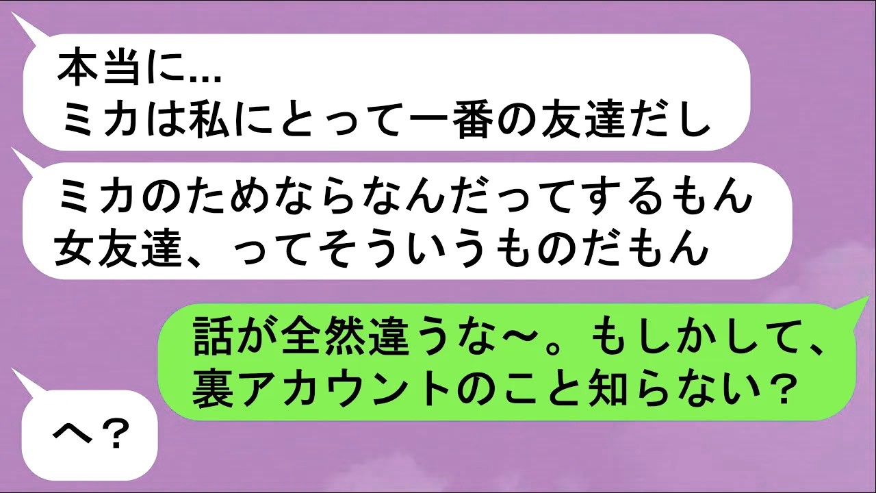 【LINE】「友達の好きな人奪うなんて最低」➤友人の好きな人を奪ったと勘違いされて嫌がらせを受ける私➤「ネットの掲示板見た？ここにあることって本当なの？」➤裏アカウントによる友人の本当の姿【ス