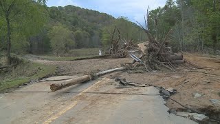 Homes, roads completely destroyed in Ashe County, NC by Hurricane Helene