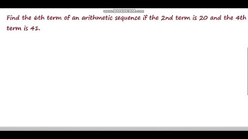 Arithmetic Sequence: FINDING A TERM WITH MISSING TERMS-EXAMPLE 1