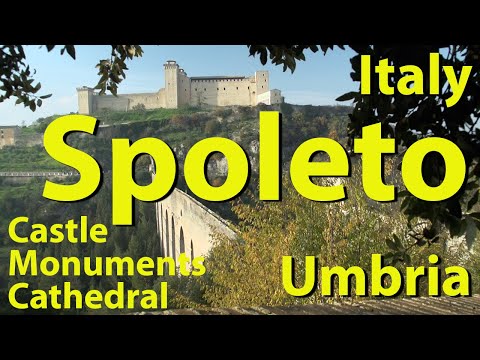 Spoleto, Italy, castle, bridge, cathedral, monuments and museums