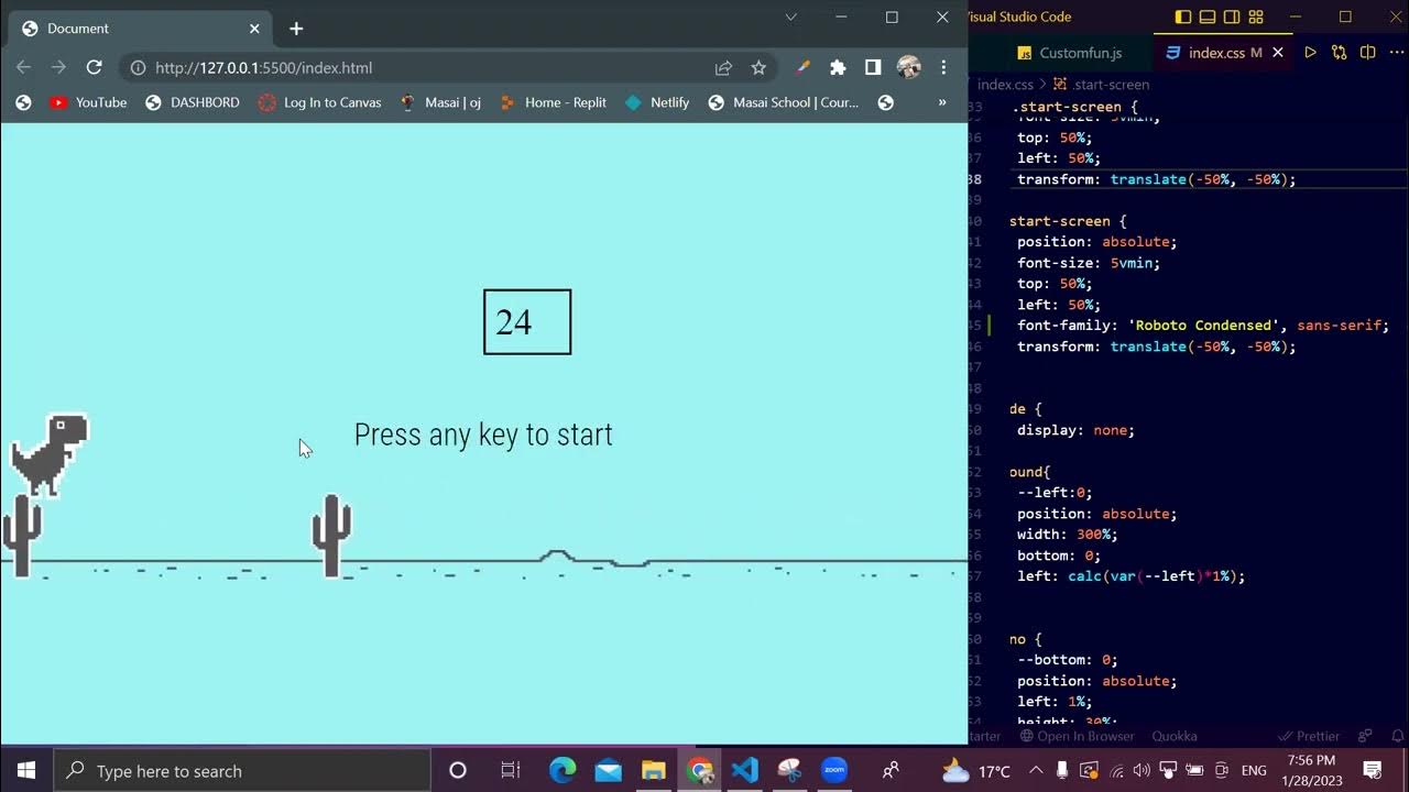 Dino Clone #gaming #games #codinggirl #codinggames #javascript #shorts ...