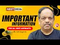 📢Important Announcement for ALL NEET Aspirants | Dr. S.P. Singh Sir | New Light #neet2026