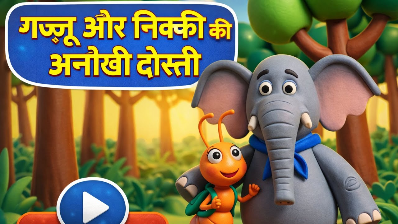 गज्जू और निक्की की अनोखी दोस्ती | Kids Moral Story in Hindi | Elephant & Ant Story