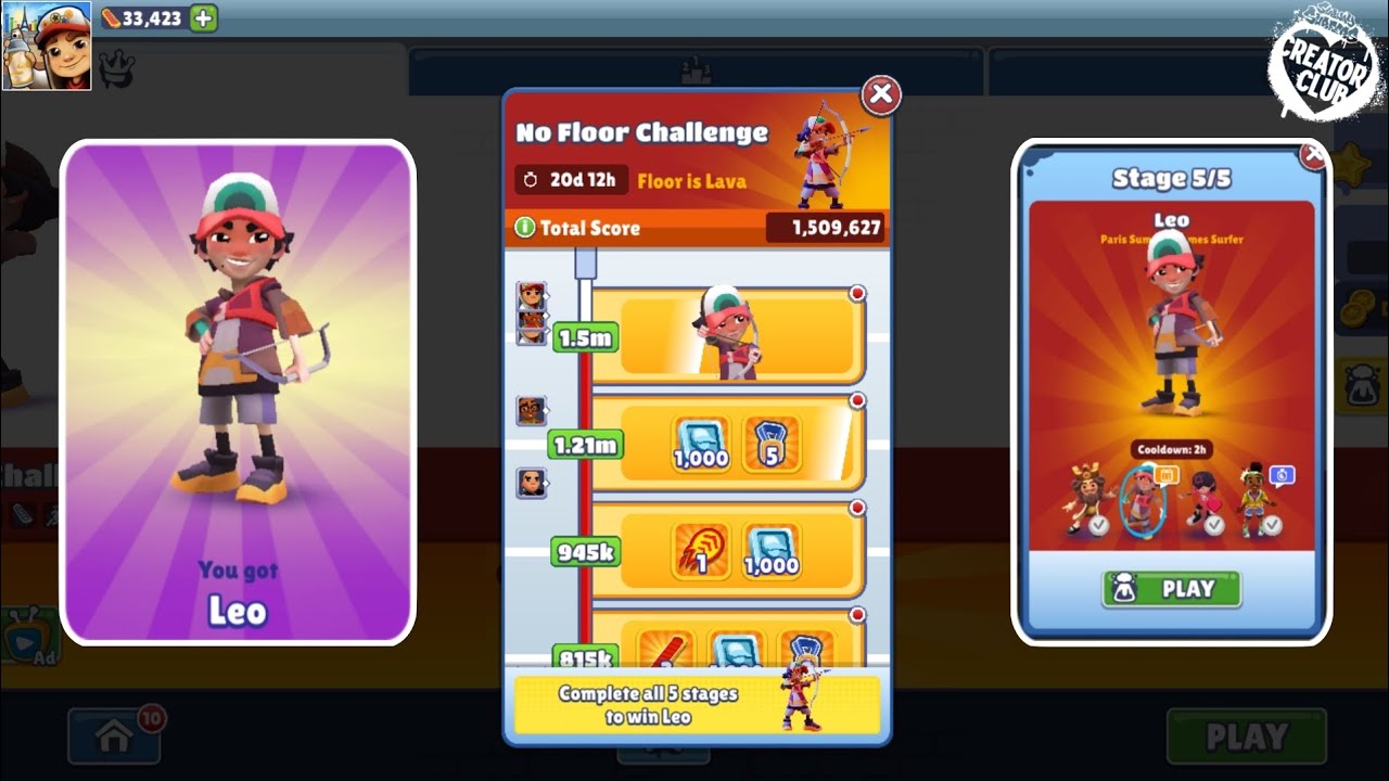 Subway Surfers Paris FLOOR IS LAVA 🌋 with LEO by Time Travel Subway Surfers Paris Summer Games 2024