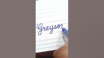 Greyson - Beautiful name in Cursive writing | Cursive writing for beginners | #shorts