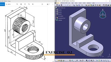 Catia V5 PART DESIGN - 02 || Catia Part Modeling || 3D Part Design || Beginners Exercise