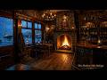 Harbor Side Refuge | Cozy Harbor Tavern Ambience with Fireplace &amp; Rain Sounds for Sleep