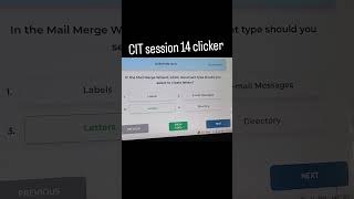 CIT SESSION 14 CLICKER QUESTIONS ❓ ANSWERS 🙂