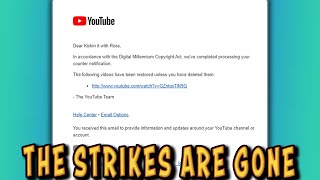 YOUTUBE REMOVED THE COPYRIGHT STRIKE OFF MY CHANNEL