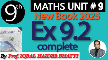 Chap # 9 | Similar Figures | Exercise 9.2 complete |9th Class New Edition 2025 Math | Lec 2