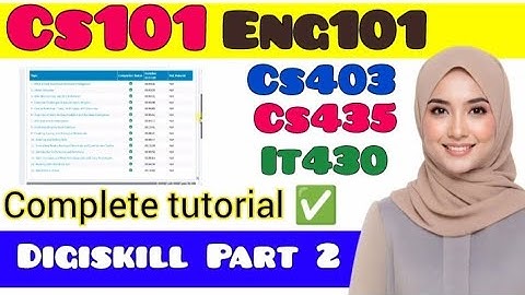 DIGI SKILL COMPLETE COURSE PART 2 ||CS101 CS403 ENG101 T430