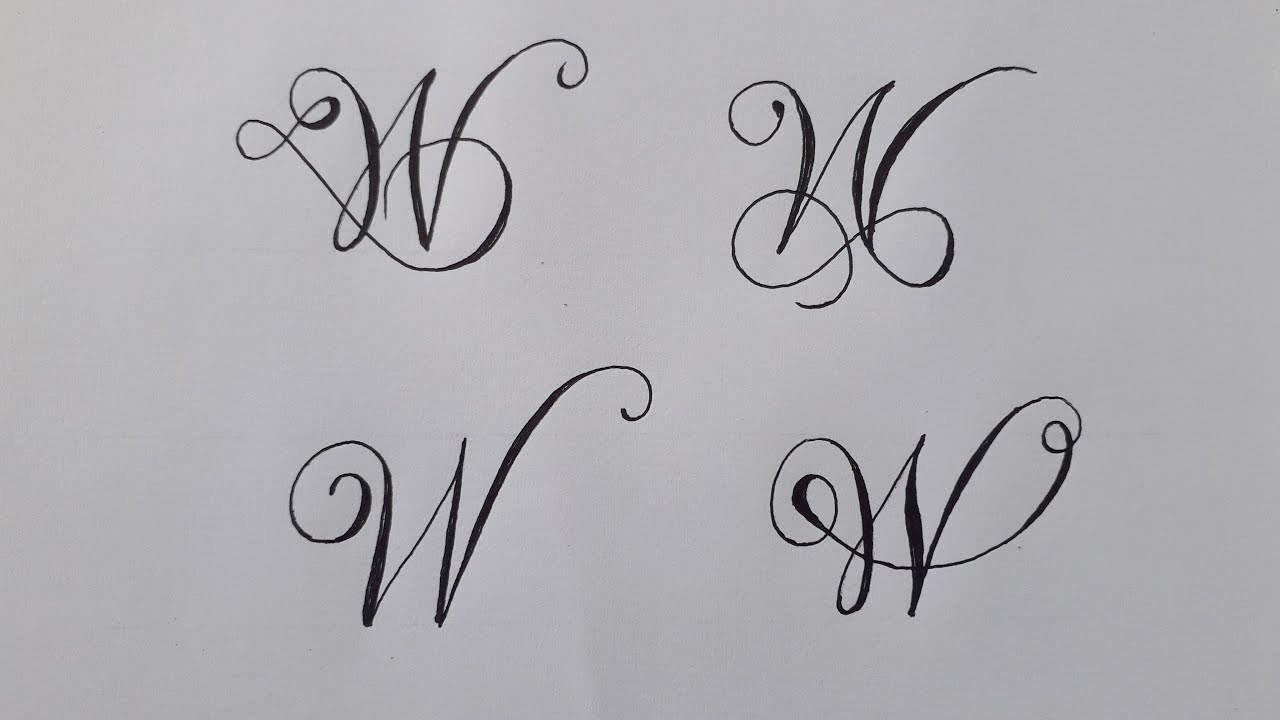 Calligraphy Letter W With Normal Pen / How To Write Capital Cursive For ...