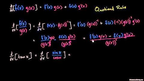 Quotient rule for derivative of tan x