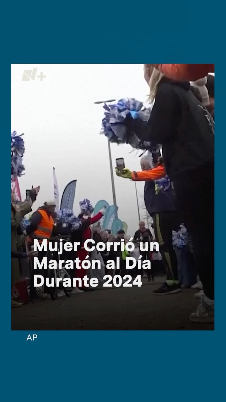 Mujer de 55 años rompe récord al correr un maratón al día durante 2024 - N+ #shorts