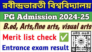 Rabindra Bharati University pg addmission 24-25|how to check final merit list RBU|Entrance exam