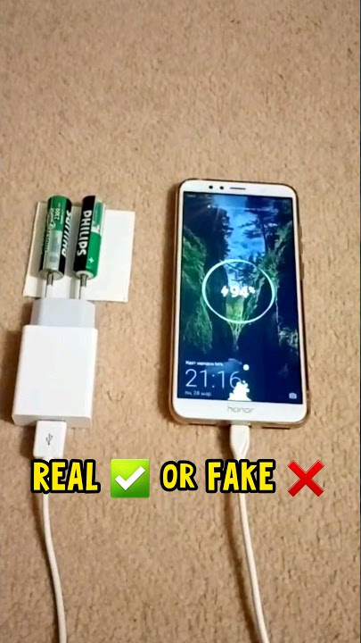 REAL ✅ or FAKE ❌ Charging phone with AA batteries 😱 #shorts
