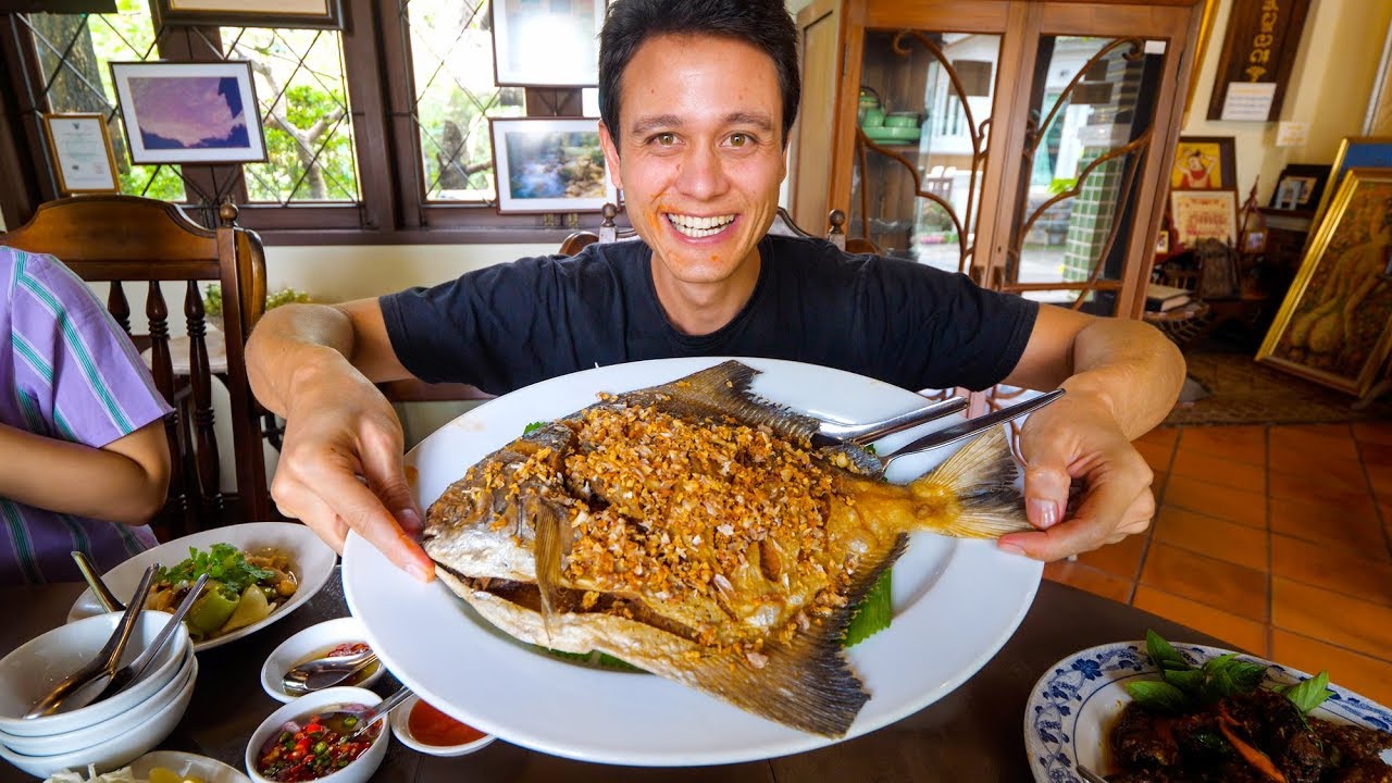 Giant CRISPY POMFRET at 1 MICHELIN STAR - Thai Food Restaurant! | Bangkok, Thailand | Mark Wiens