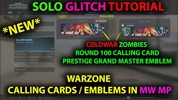 MODERN WARFARE GLITCH TUTORIAL HOW TO GET WARZONE CALLING CARDS IN MW MP, HOW TO GET COLDWAR EMBLEMS