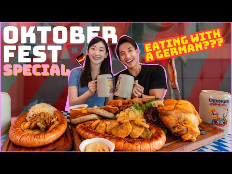 MASSIVE Oktoberfest Platter with a German Fan! | Ultimate German Food Mukbang at Brotzeit Singapore!