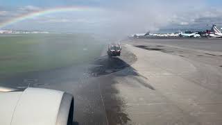 KLM PH-AOB Water salute in Montreal, Canada