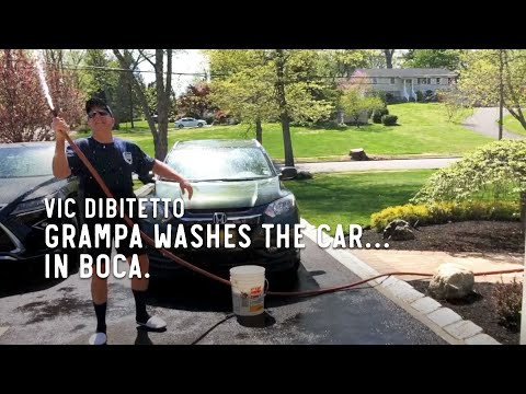 Grampa washes the car… in Boca.