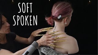 Soft spoken Peaceful delight: back tracing and massage - hair brushing with Inga ASMR