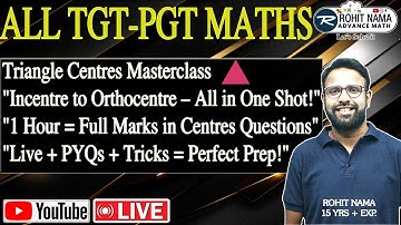 Master Triangle Centres in 1 Hour | Incentre | Centroid | Orthocentre | Circumcentre | #tgtpgtexam