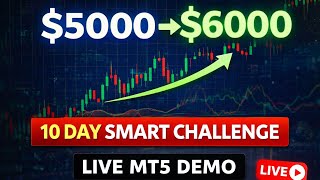 MT5 Live Trading | $5000 to $8000 Challenge | 10 Days Demo Account Growth | Real Time Forex Trading
