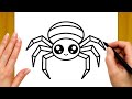 كيف ترسم عنكبوت كيوت خطوة بخطوة رسم سهل تعليم الرسم للمبتدئين How To Draw A Cute Spider 