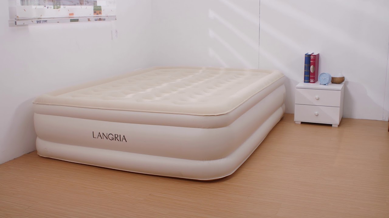 LANGRIA エアーベッド シングルサイズ 電動ポンプ エアーマット 空気