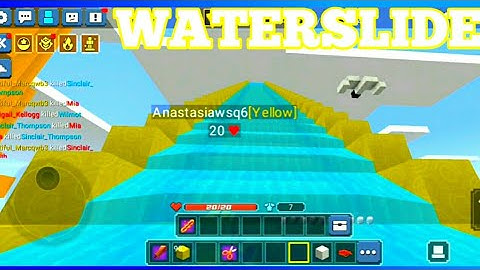 Building water slide in bedwars (blockman go)