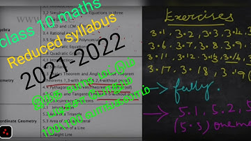 TN class 10 maths Reduced syllabus 2021-22 |deleted portions