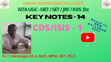 CDS/ISIS Part - 1: For NTA UGC-NET/SET/JRF/KVS Etc.