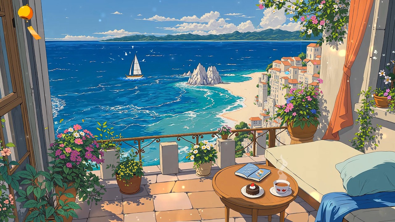 Beach Town Morning ☀️ Gentle Lofi for Peaceful Summer Days 🌿 Hip Hop Beats to Unwind