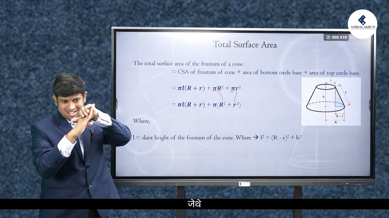 10th Maths | Marathi | Mensuration FRUSTRUM OF CONE | Lessons in Sign Language for H.I