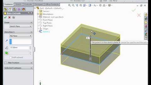 Extruded Boss - Basic SolidWorks Training - Video Tutorial
