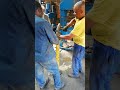 STEADY KNOCKS OF LIGHT HAMMER TO PUSH DOWN STUCK PISTON ROD IN HYDRAULIC CYLINDER (GLAND, PRESSER)