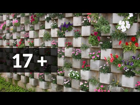 18 decorating ideas and simple gardens with concrete blocks