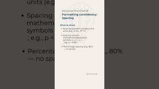 Manuscript Final Check #6: Formatting consistency (Spacing)
